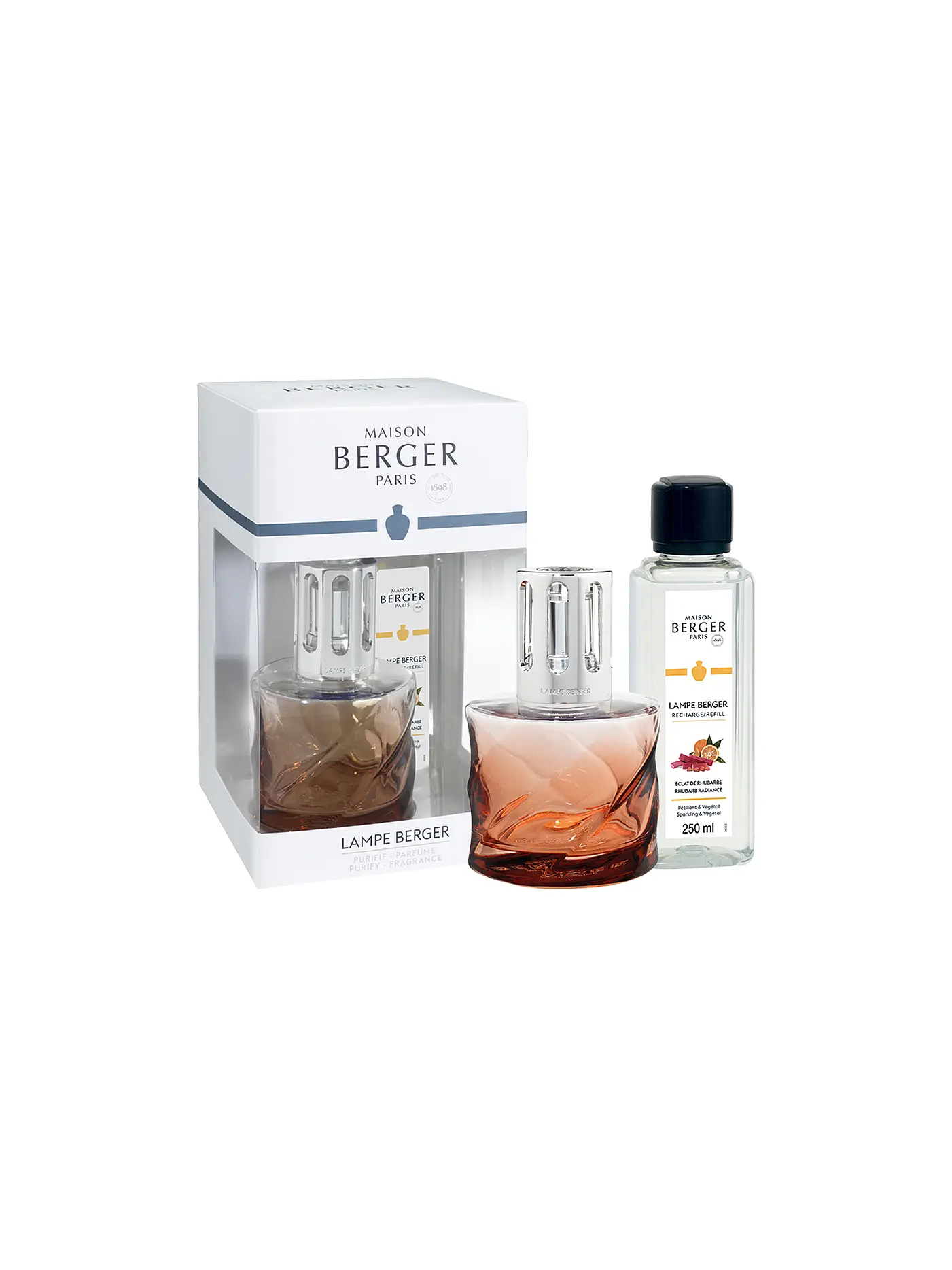 MAISON BERGER PARIS | Set Flacon Spirale Noire 250ml Velours d' Orient | rosa